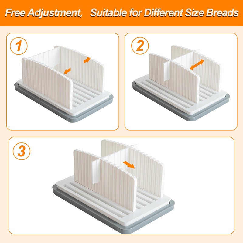 DENEAR Heavily Upgraded Bread Slicer for Homemade Bread, Foldable plastic