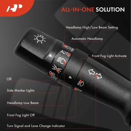 A-Premium Turn Signal Switch, Headlight Dimmer (Auto), Parking Fog Light Multifunction Switch Lever Compatible with Hyundai Elantra 2013 2014 2015 2016