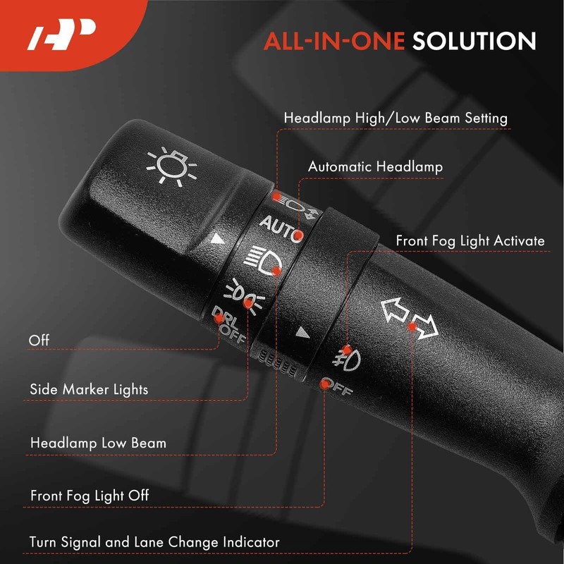 A-Premium Turn Signal Switch, Headlight Dimmer (Auto), Parking Fog Light