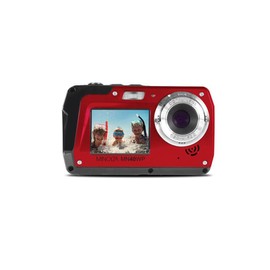 Minolta MN40WP 48MP Waterproof Digital Camera – Dual LCD Screens, 2.7K QHD Video, 16x Digital Zoom, Anti-Shake, Face Detection, 10ft Waterproof (Red)