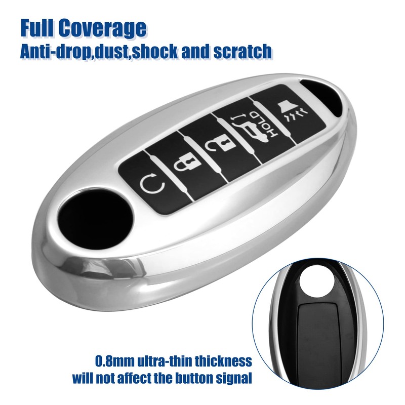 X AUTOHAUX TPU Key Fob Cover Fit for Infiniti QX80
