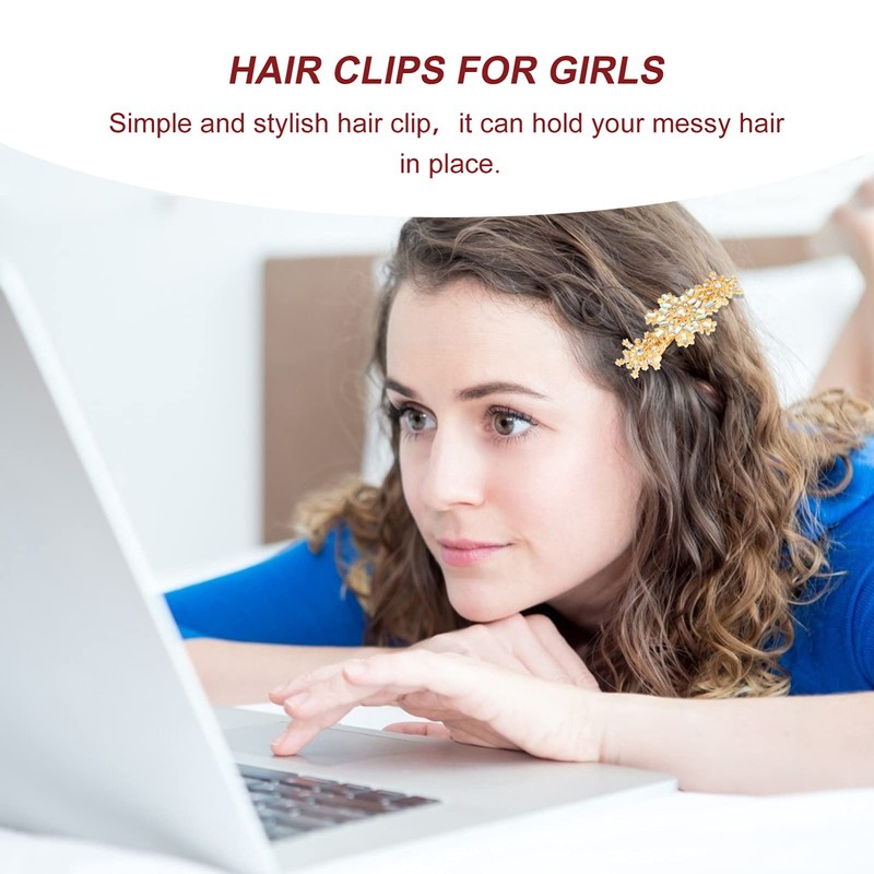 LALAFINA 6pcs Rhinestone Snowflake Hairpins Decorative Hair Accessories for Festivals