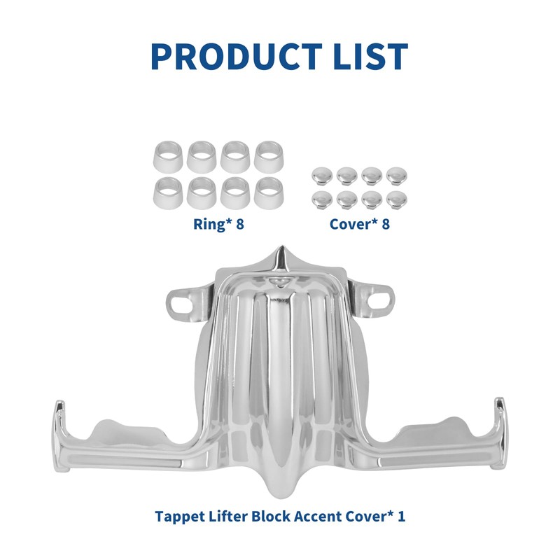 Chrome Tappet Lifter Block Accent Cover Fit for Harley Touring