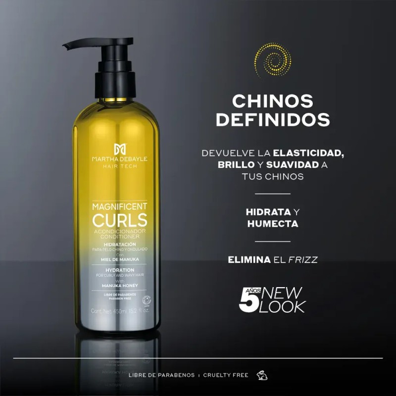 MARTHA DEBYALE HAIR TECH Magnificent Curls Acondicionador. Chinos, con Miel