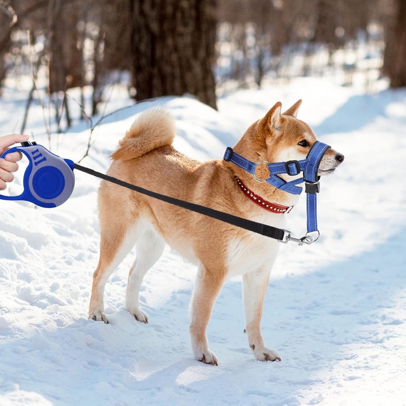 Adjustable Dog Muzzle, Durable Pet Muzzle Chew-Resistant, Dog Head Collar