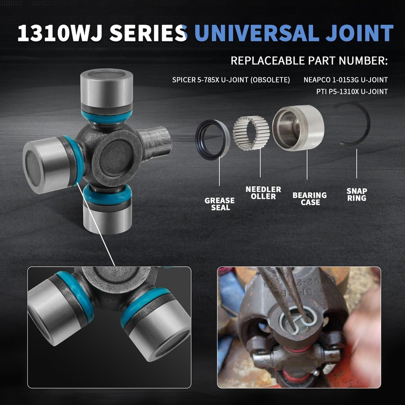 RABROPAR 5-1310X Universal Joint for 1310/SPL22 Series Non-Greaseable, U Joint