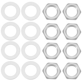 VGOL 20x Guitar Potentiometer Accessories Guitar Bass Case Hex Nuts and Washers Zinc Alloy for 24mm Large Metric Potentiometers Metric M8
