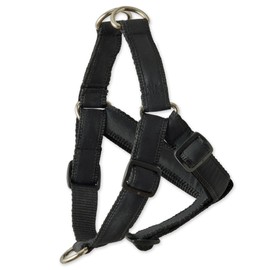 Pet Passion Adjustable Recycled Ribbon Dog Harness for All Pet Breeds, Black, Small