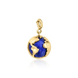 Ross-Simons Lapis and 18kt Gold Over Sterling Globe Charm