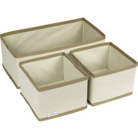 Greenco - Juego de cubos de almacenamiento para cajón y clóset (3 piezas), color beige