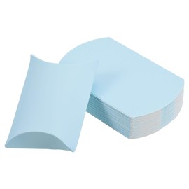 PATIKIL Pillow Boxes, 50 Pcs Wedding Gift Boxes Paper Box 4.5 x 2.8 Inch for Gift Wrap Wedding Parties, Light Blue