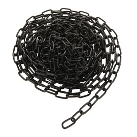 JMIATRY 8 Metres Length 304 Stainless Steel Chain, 3mm Heavy Duty Chain Links, Black Galvanized Steel Welded Link Chain Lift for Fence Gate, Garage Doors, Swing Chain and Bicycle Security Lock