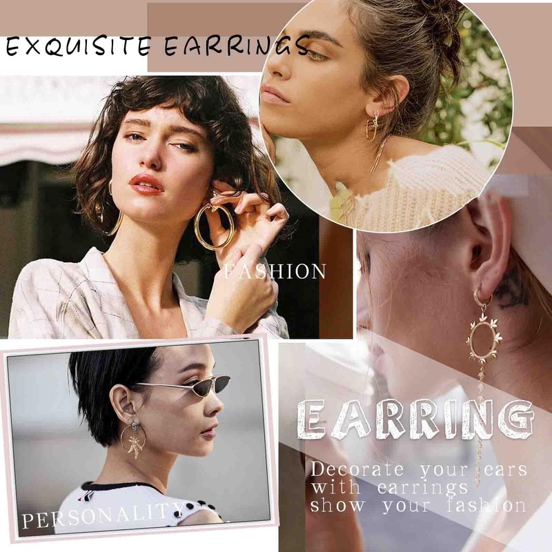 Jugielu Boho Metal Flower Drop Earrings Long Flower Dangle Earrings