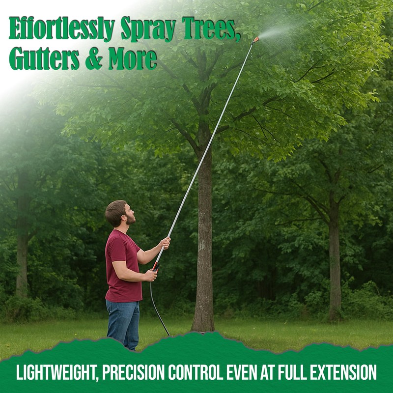 MY4SONS – 14ft Telescoping Spray Wand with Coiled Hose –