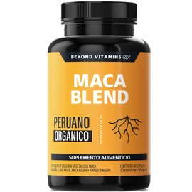 Maca Blend | Maca Peruana Orgánica | Maca Amarilla, Negra y Roja | Sin Azúcar - Suplemento Alimenticio Vegano Beyond Vitamins - Ingredientes NON GMO - Ingredientes NON GMO (180 Cápsulas)