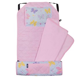 Wildkin Kids Modern Nap Mat with Reusable Pillow for Boys & Girls, Perfect for Elementary Sleeping Mat, Features Elastic Corner Straps, Soft Cotton Blend Materials Nap Mat for Kids (Butterfly Garden)