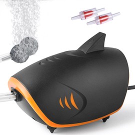 FEDOUR 4W Adjustable Strong Aquarium Air Pump with 2 Outlets Quiet Air Pump with Accessories, 75-500L Aquarium Applications (4W)