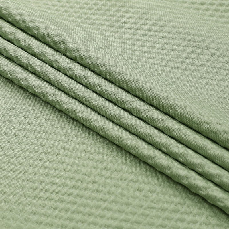 VivaNest Sage Green Waterproof Textured Cloth Fabric Shower Curtain with