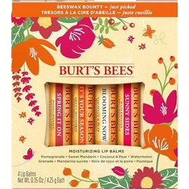 Burt's Bees Just Picked - Juego de regalo de bálsamo labial, 4 bálsamos labiales, granada, mandarina dulce, coco, pera y sandía