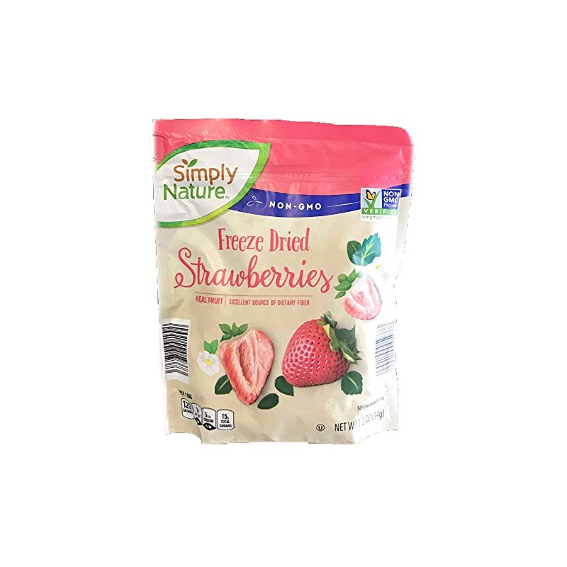 Simply Nature Freeze Dried Strawberries Real Fruit Non GMO