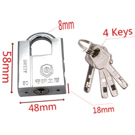 zeng Padlock - Anti-Theft Anti-Pick Lock, Semi-Covered Padlock,for Gym or Sports Locker, case, Toolbox, Fence, hasp Cabinet,Storage Locks, Small Padlock with Key (Silver Padlock)