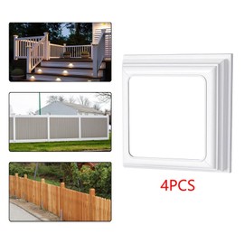 Fenteer 4 Pieces Vinyl Post Skirts Post Covers Post Sleeves Vinyl Fence Post Skirts for Stair Rails