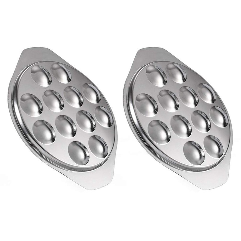 HEMOTON Set of 4 Stainless Steel Snail Plate Mushroom Bowls