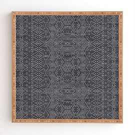 Deny Designs Holli Zollinger Bamboo Framed Wall Art, 12" x 12", Marrakeshi Denim