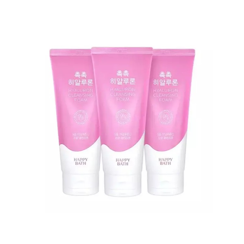 Happy Bath 해피바스 촉촉 히알루론 클렌징 폼 200g 3개팩 Happy