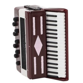Mini Accordion Model,6cm 2.36in Miniature Accordion Model,Desktop Decoration,Wooden Red Accordion Model Instrumental Model with Delicate Box for Home Decoration