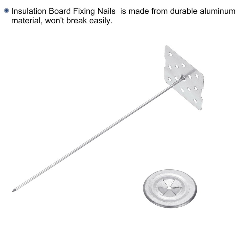 PATIKIL 100mm Perforated Insulation Pins with Round Washer,50 Sets 2in