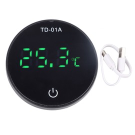 Aquarium Digital Thermometer Accurate LED Display Touch Screen USB Rechargeable Fish Tank Thermometer with Back Adhesive