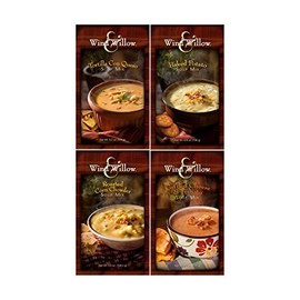 Wind & Willow Favorite Soup Mix Bundle: Baked Potato, Grilled Cheese & Tomato, Roasted Corn Chowder, and Tortilla Con Queso - 4 Total Items