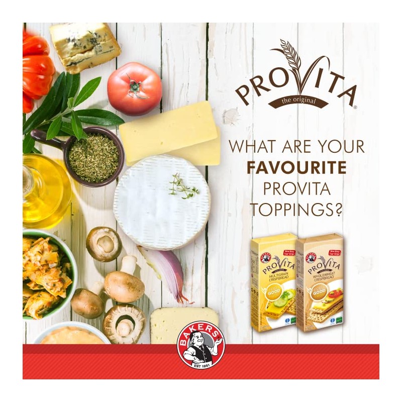 Bakers Provita | High Fibre | Keto friendly (Multigrain Crispbread,