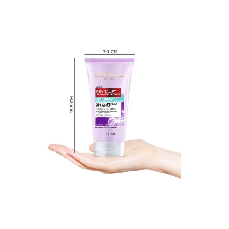 Gel Limpieza Revitalift Ácido Hialurónico Oil Control 150ml Mixta A