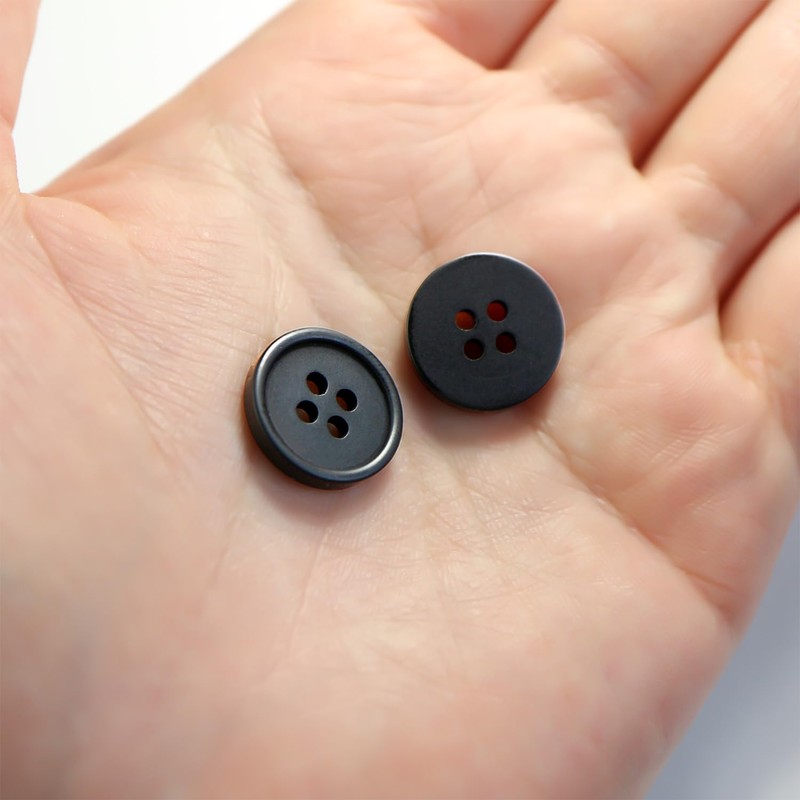 B-044 Suit Buttons, Black Buttons, Black, No Gloss, Jacket, Blazer,
