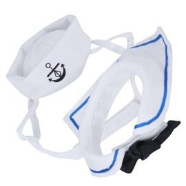 BRDI Disfraces de Marinero para Perros, Disfraz de Marinero Ajustable, Capa de algodón Transpirable con Gorro de Corbata para decoración navideña para Fotos conmemorativas de Halloween