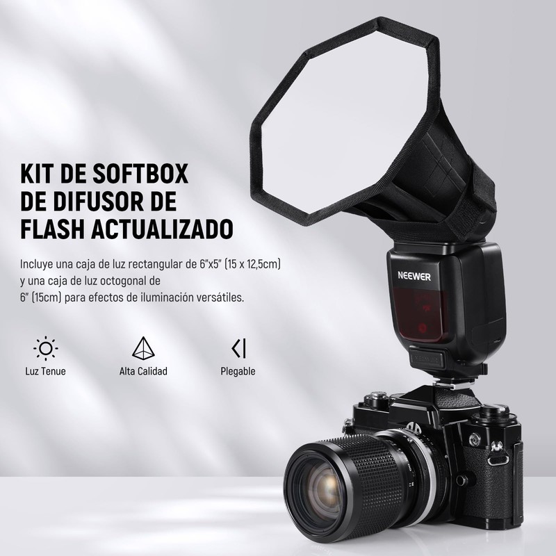 NEEWER Difusor de Flash Actualizado Speedlight Softbox Plegable 2 Pack,