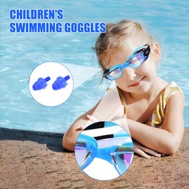 Swimming Goggles for Children - Anti Fog Pool Goggles with Earplugs,UV Protection Water Sports Eyewear, Swimming Glasses for Child 2-12