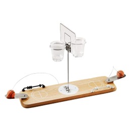 Hammer + Axe 2-Player Wooden Basketball Game, Vintage-Inspired Tabletop Hoops, 2 Shot Glass Baskets for Extra Fun, Drinking Game for Adults, Perfect for Bar or Man Cave, Keep Score with Sliding Rings