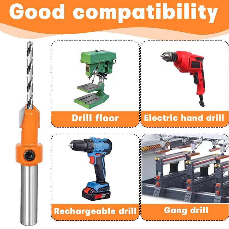 Countersink Drill Bit - 5 Countersink Drill Bit Sets with
