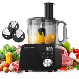 CKemu Food Processor, 12 Cup Multifunctional Food Chopper with Container, Electric Vegetable Chopper for Chopping, Kneading, Shredding, Slicing, Dicing, 11 Speed 6 Mode, Black