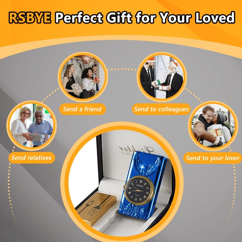 RSBYE Watch Electric Dual Arc Plasma Lighter, USB Rechargeable With