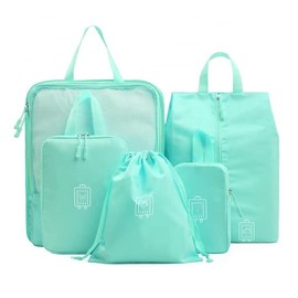 5 Set Compression Travel Packing Cubes by TheNextTrip Bag Packing Organiser Cube Set for Travel, Perfect Packing for Carry-on Baggage (Aqua)