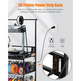 AHOWPD 3D Printer Rack Filaments Storage - Rolling 3d Printing Stand Filament Organizer, Spools Holder Racks Cart with Wheels, Heavy Duty Shelf Hold Spool PLA, ABS, PETG for Garage Office Workshop