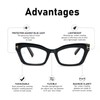 KoKoBin 3 Pack Retro Square Oprah Style Reading Glasses for