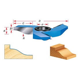 Amana Tool - SC403 Carbide Tipped 3-Wing Ogee Raised Panel 4-5/8 Dia x 11/16 x 1/2 & 3/4 B