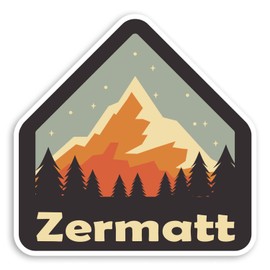 2 x 10cm Zermatt Switzerland Vinyl Stickers Ski Mountain Luggage Sticker #31176 (10cm Wide)