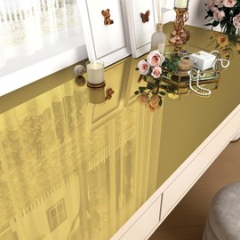 WESTICK Gold Wall Sticker Mirror 15.8" x 394" Stick on Mirrors for Wall Reflexible Mirror Wallpaper Peel and Stick Mirror Contact Paper for Kitchen Bedroom DIY Decor Closet Bathroom Doors Vinyl Film