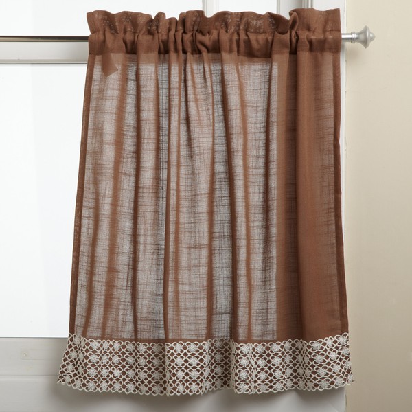 LORRAINE HOME FASHIONS Salem 60-inch x 24-inch Tier Curtain Pair,